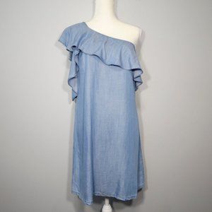 Gianni Bini Maya Dream On Chambray Ruffle Dress